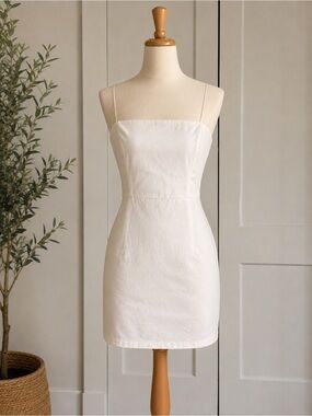 Urban outfitters Classic White Spaghetti-Strap Mini Dress